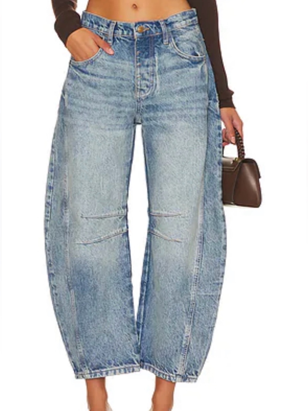 We The Free Good Luck Mid Rise Barrel Jeans Free People